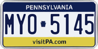 PA license plate MYO5145