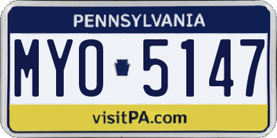 PA license plate MYO5147