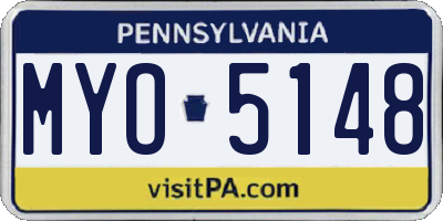PA license plate MYO5148