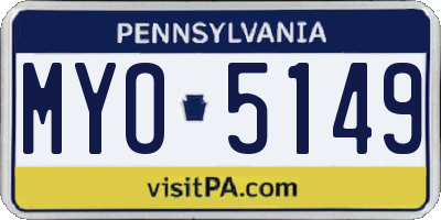 PA license plate MYO5149