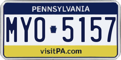 PA license plate MYO5157