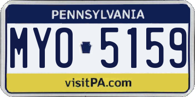 PA license plate MYO5159