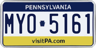 PA license plate MYO5161