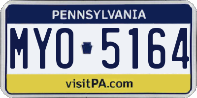 PA license plate MYO5164