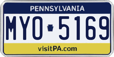 PA license plate MYO5169