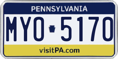PA license plate MYO5170