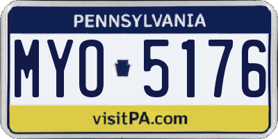 PA license plate MYO5176
