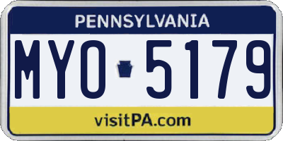 PA license plate MYO5179