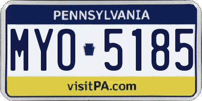 PA license plate MYO5185