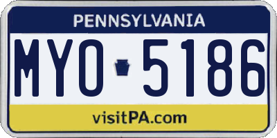 PA license plate MYO5186