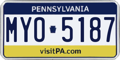 PA license plate MYO5187