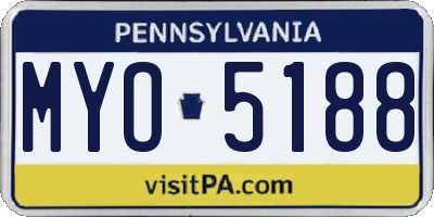 PA license plate MYO5188