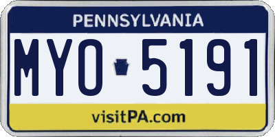 PA license plate MYO5191