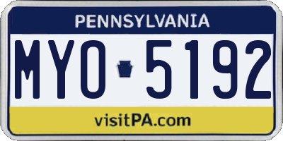 PA license plate MYO5192