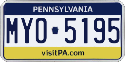 PA license plate MYO5195
