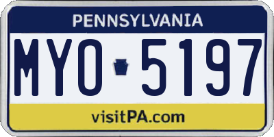 PA license plate MYO5197