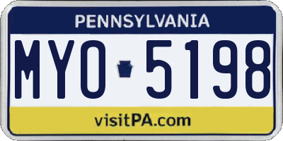 PA license plate MYO5198