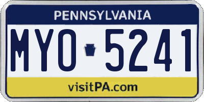 PA license plate MYO5241
