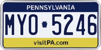 PA license plate MYO5246