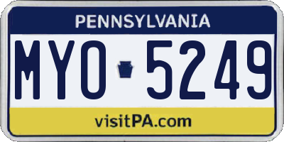 PA license plate MYO5249