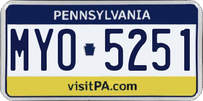 PA license plate MYO5251