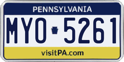PA license plate MYO5261