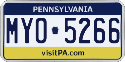 PA license plate MYO5266