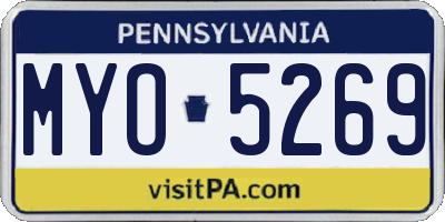 PA license plate MYO5269