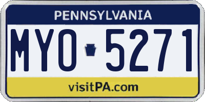 PA license plate MYO5271