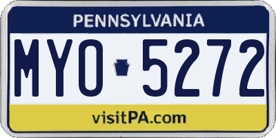 PA license plate MYO5272