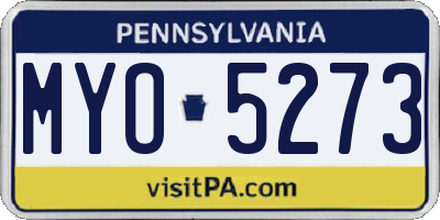 PA license plate MYO5273