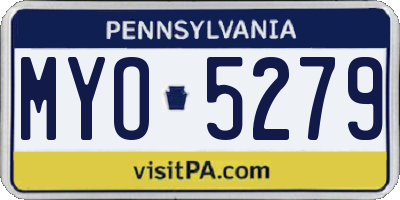 PA license plate MYO5279