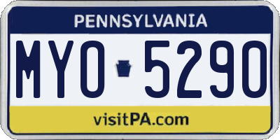 PA license plate MYO5290