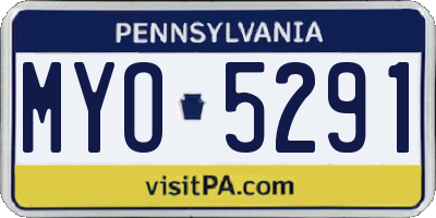 PA license plate MYO5291