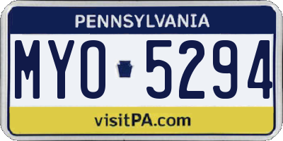 PA license plate MYO5294