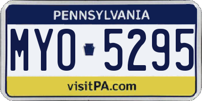 PA license plate MYO5295