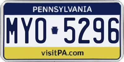 PA license plate MYO5296