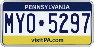 PA license plate MYO5297