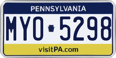 PA license plate MYO5298