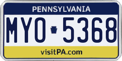 PA license plate MYO5368
