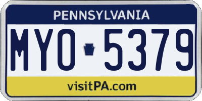 PA license plate MYO5379