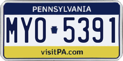 PA license plate MYO5391