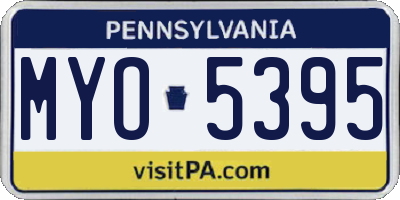 PA license plate MYO5395