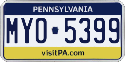 PA license plate MYO5399