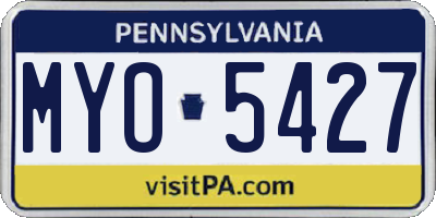PA license plate MYO5427
