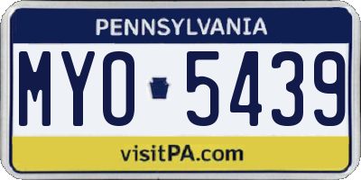 PA license plate MYO5439