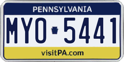 PA license plate MYO5441