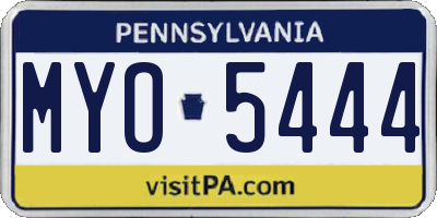 PA license plate MYO5444