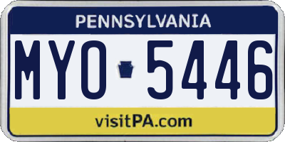 PA license plate MYO5446