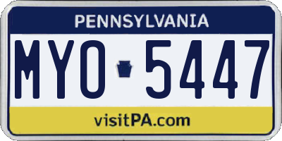 PA license plate MYO5447